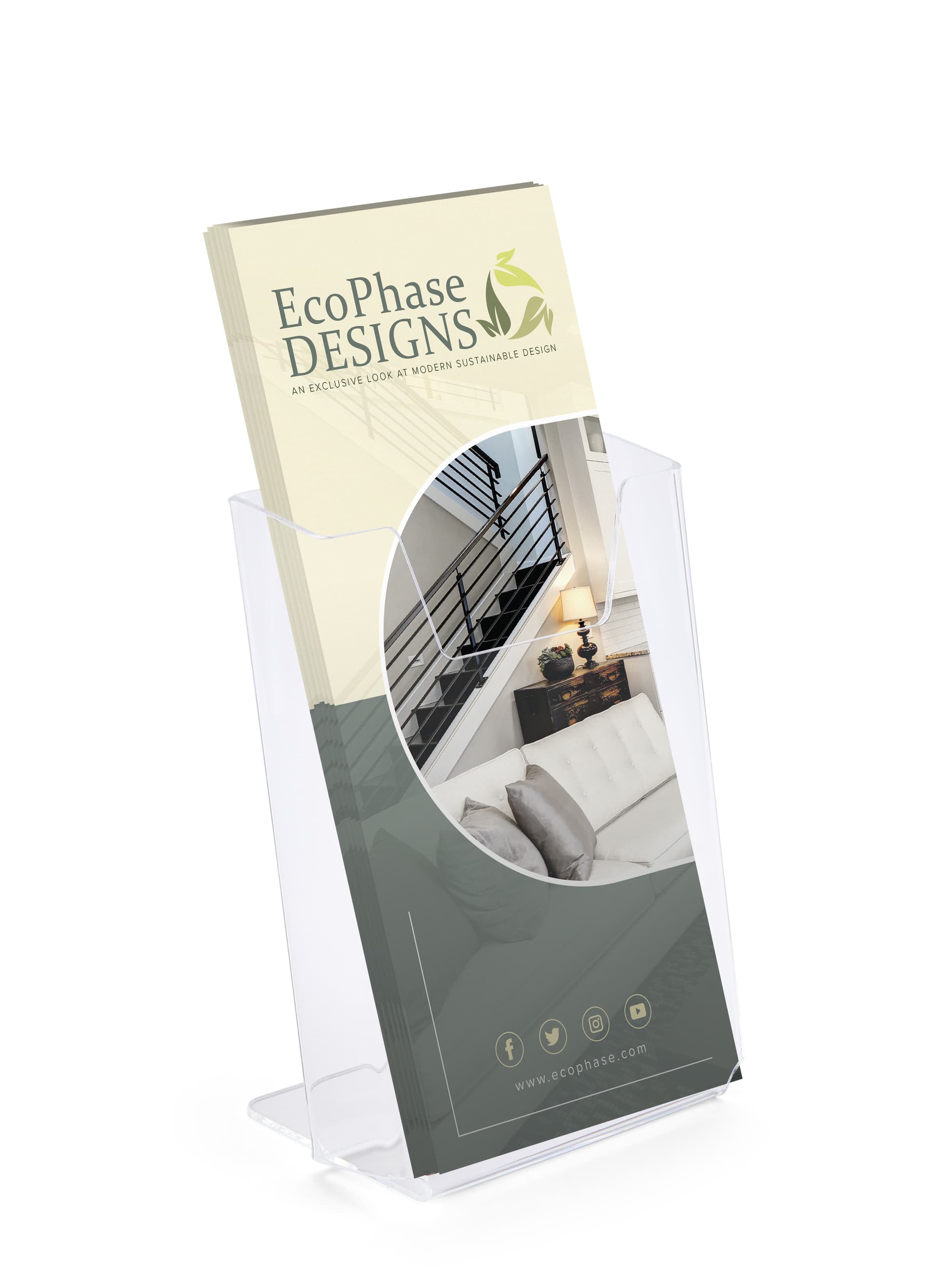 Transparent brochure holders for countertops