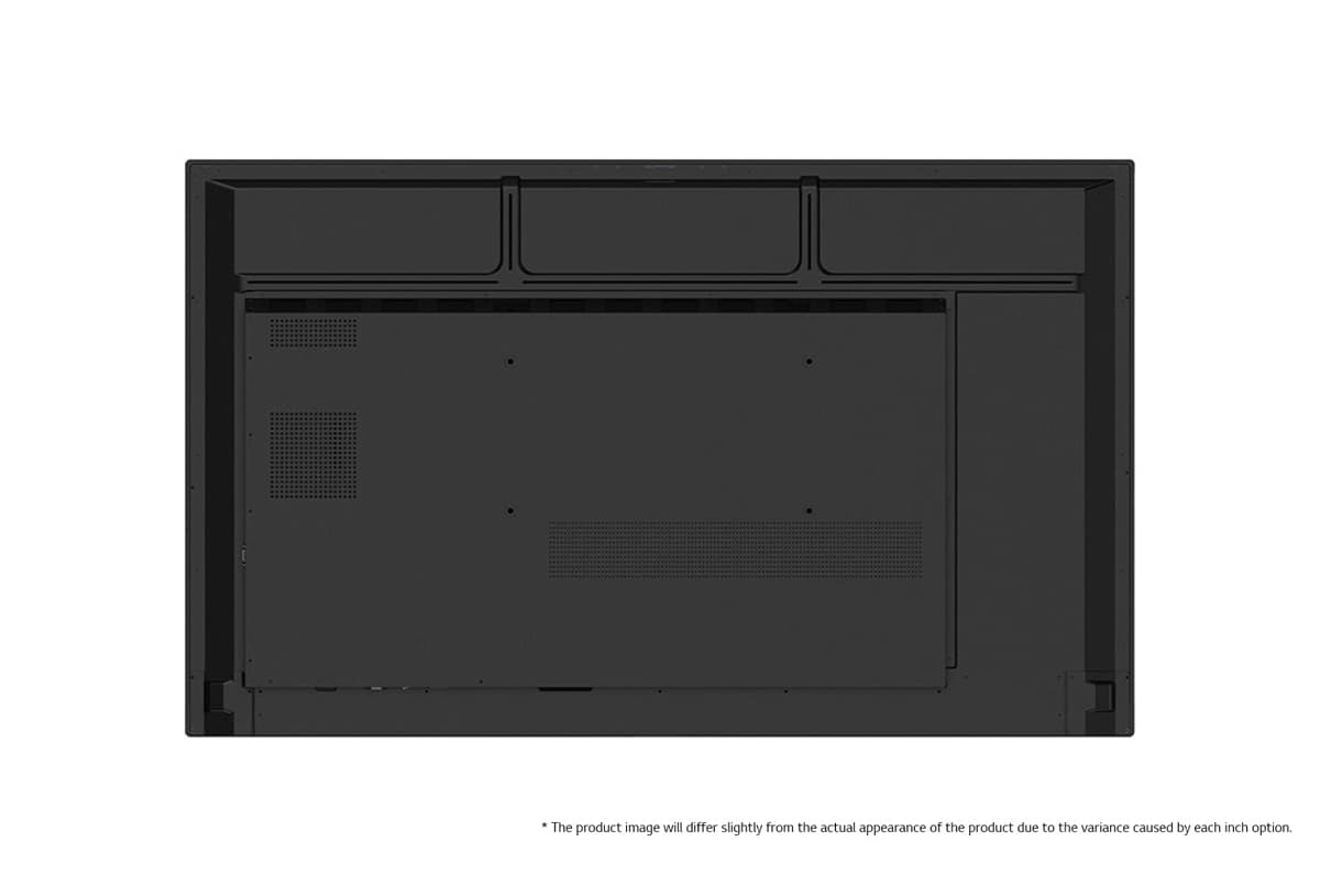 Smart interactive whiteboard showcasing the back of the display where the ports are located