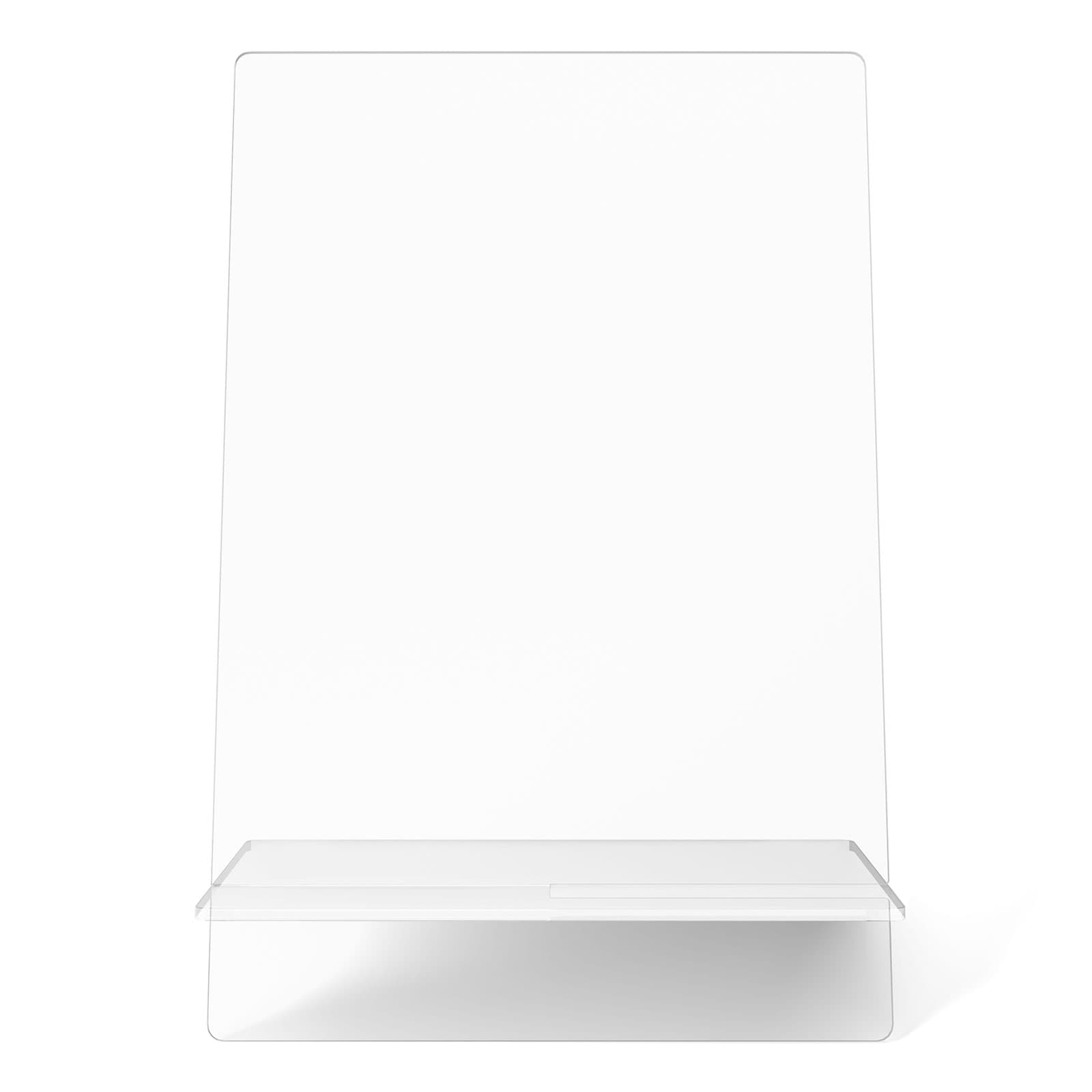 Flat back literature holder features clean lines with rounded corners