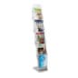4-Pocket Portable Literature Floor Stand with Case, 8.5 x 11 Sign Holder - Silver