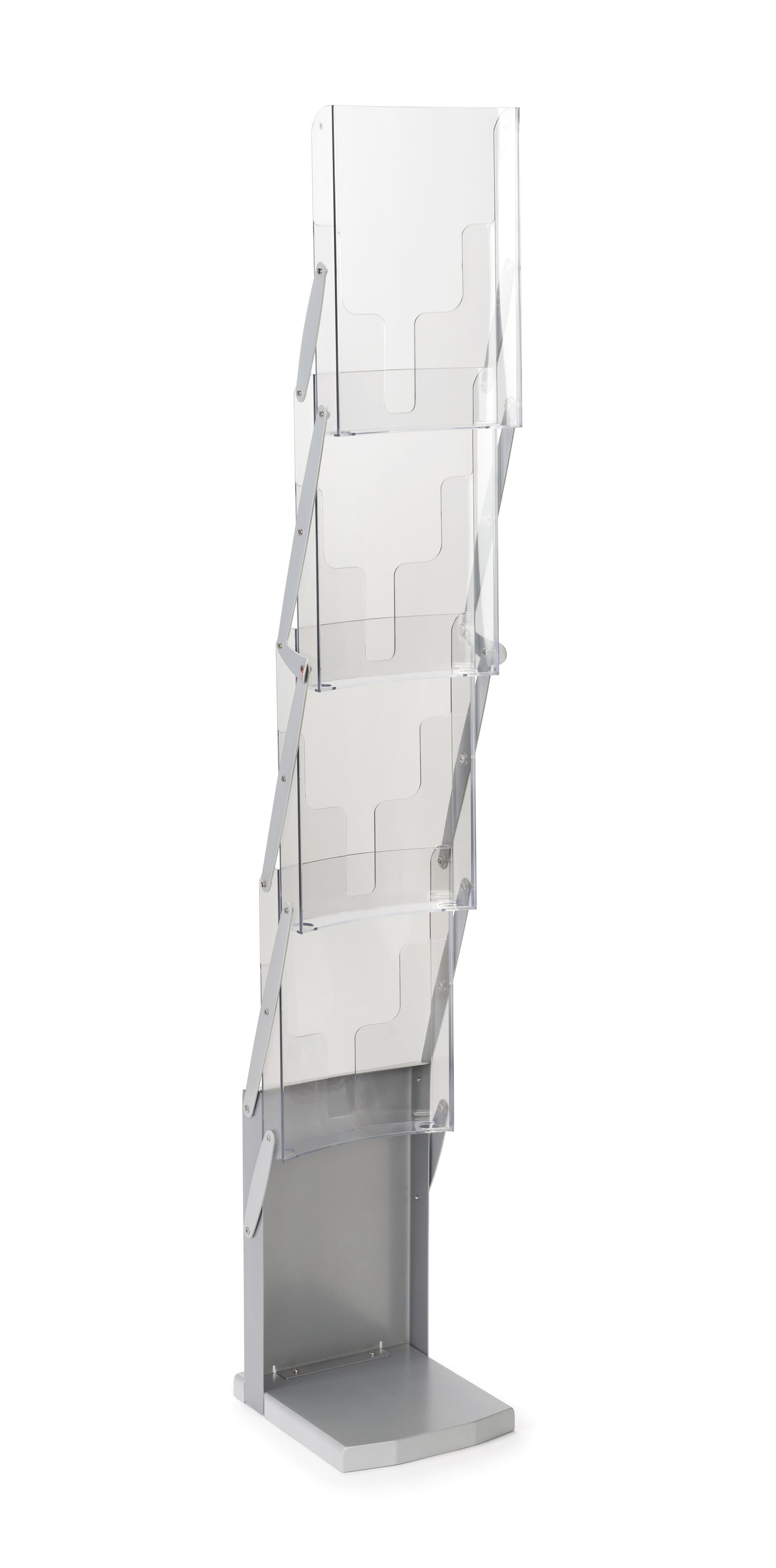 Zig zag magazine stand with silver base