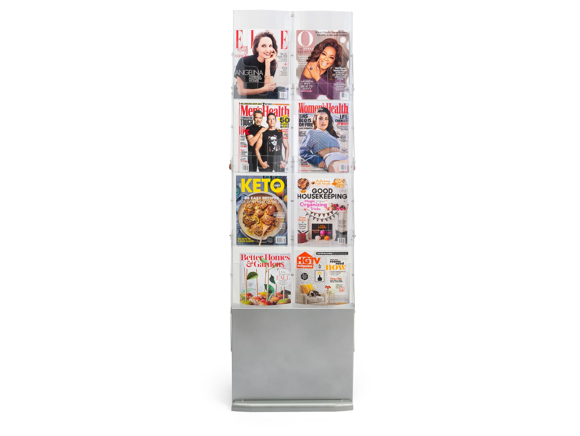 Portable literature stands with no assembly required