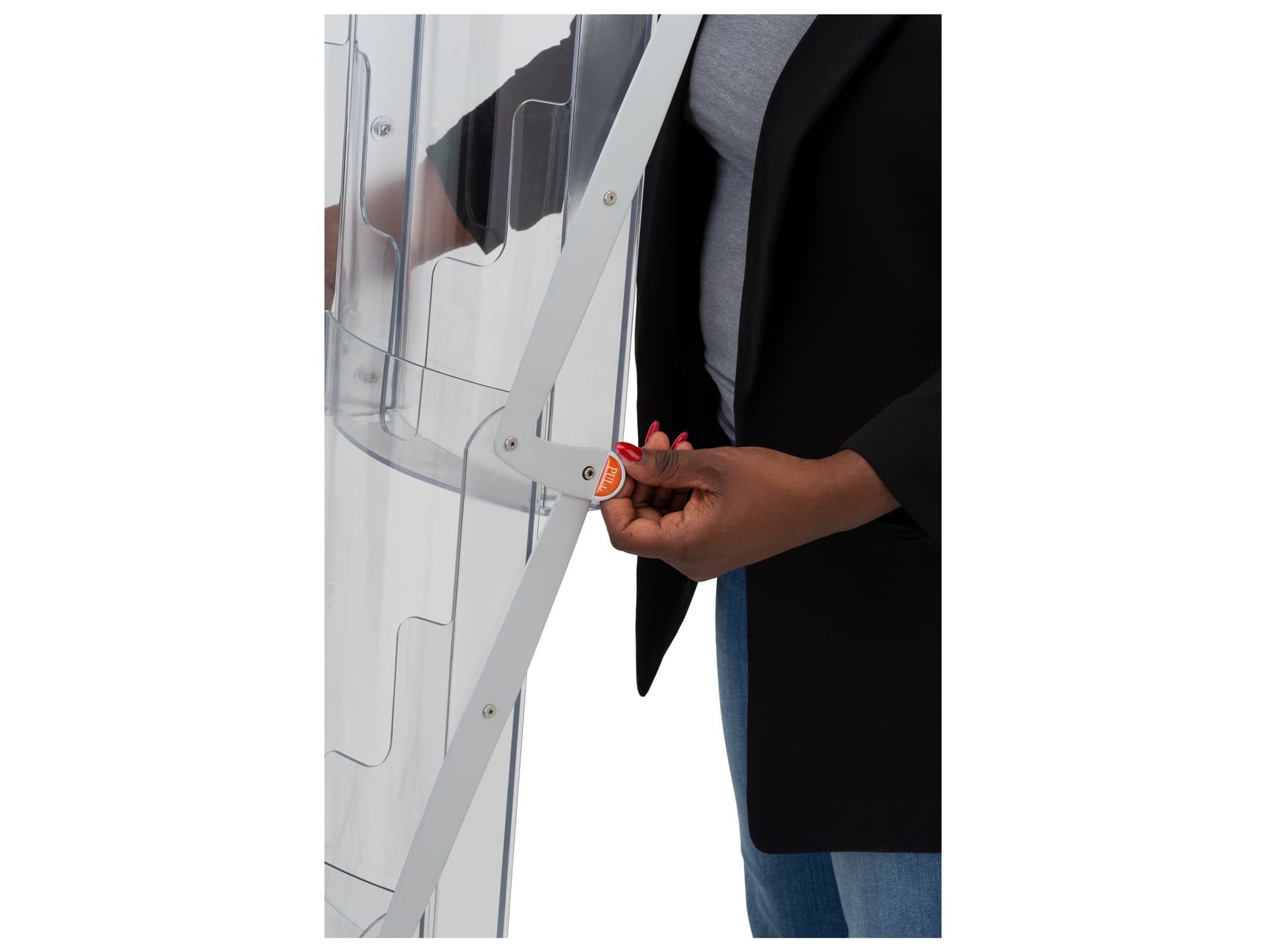 Portable literature stands allow you to leave marketing content inside the pockets