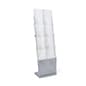 8-Pocket Portable Literature Floor Stand with Case, 8.5"w, 4-Tier - Silver
