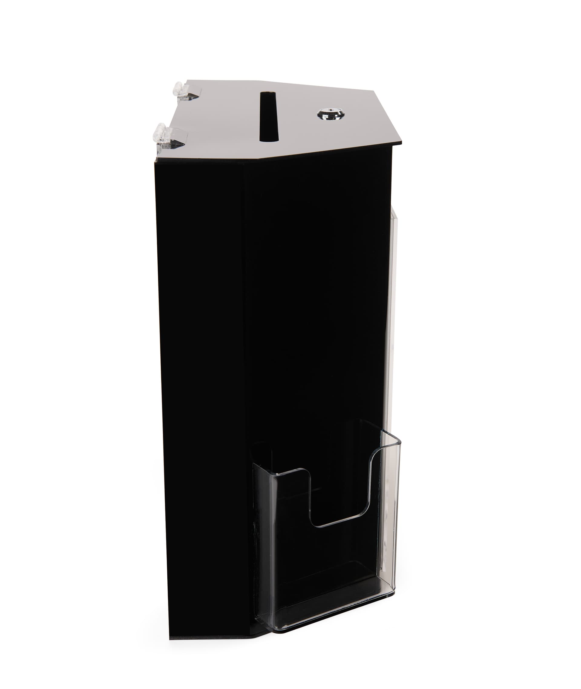 Black suggestion box with 2 pockets with large capacity