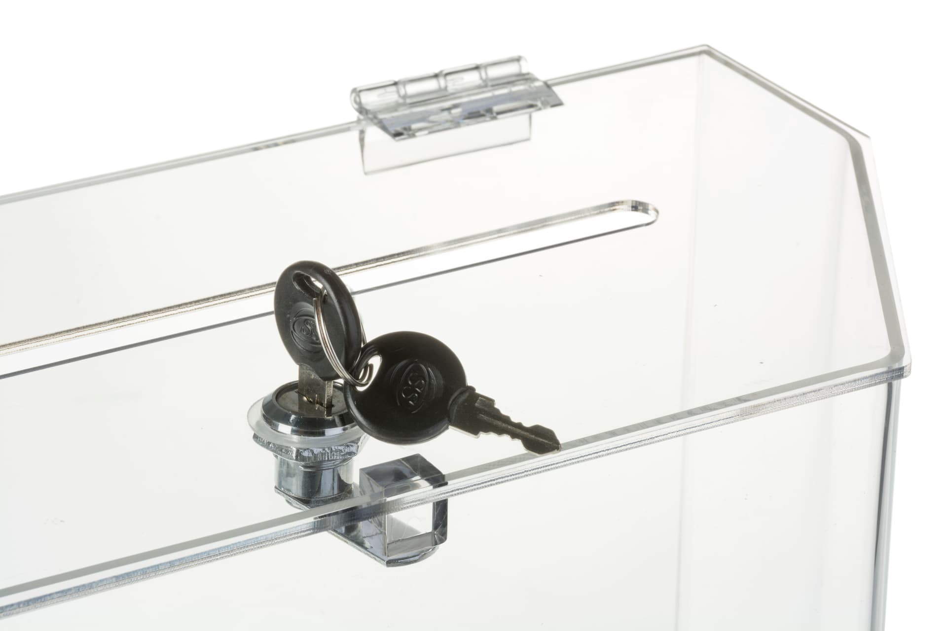 Recycled Acrylic suggestion box with tabletop placement