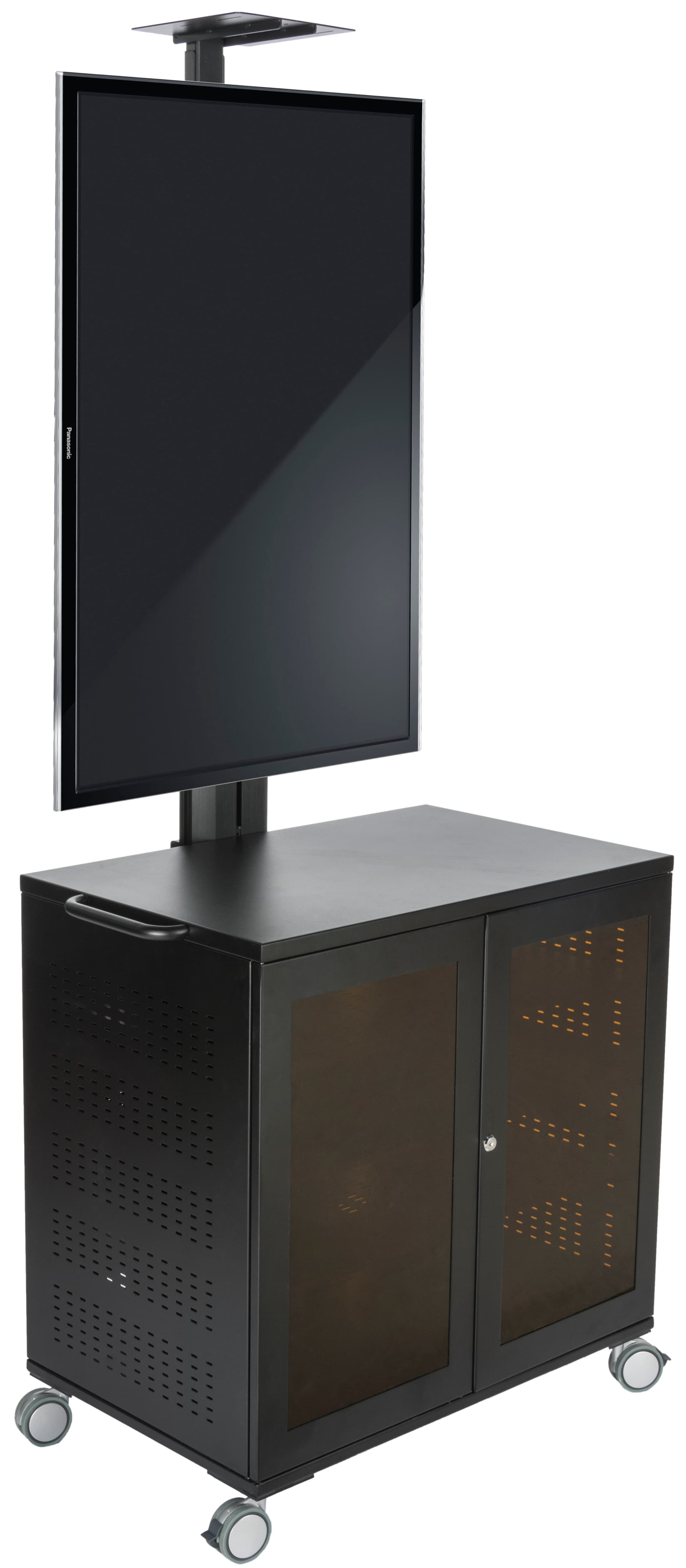 Floor Standing TV Cart With Power Management, Portrait or Landscape View