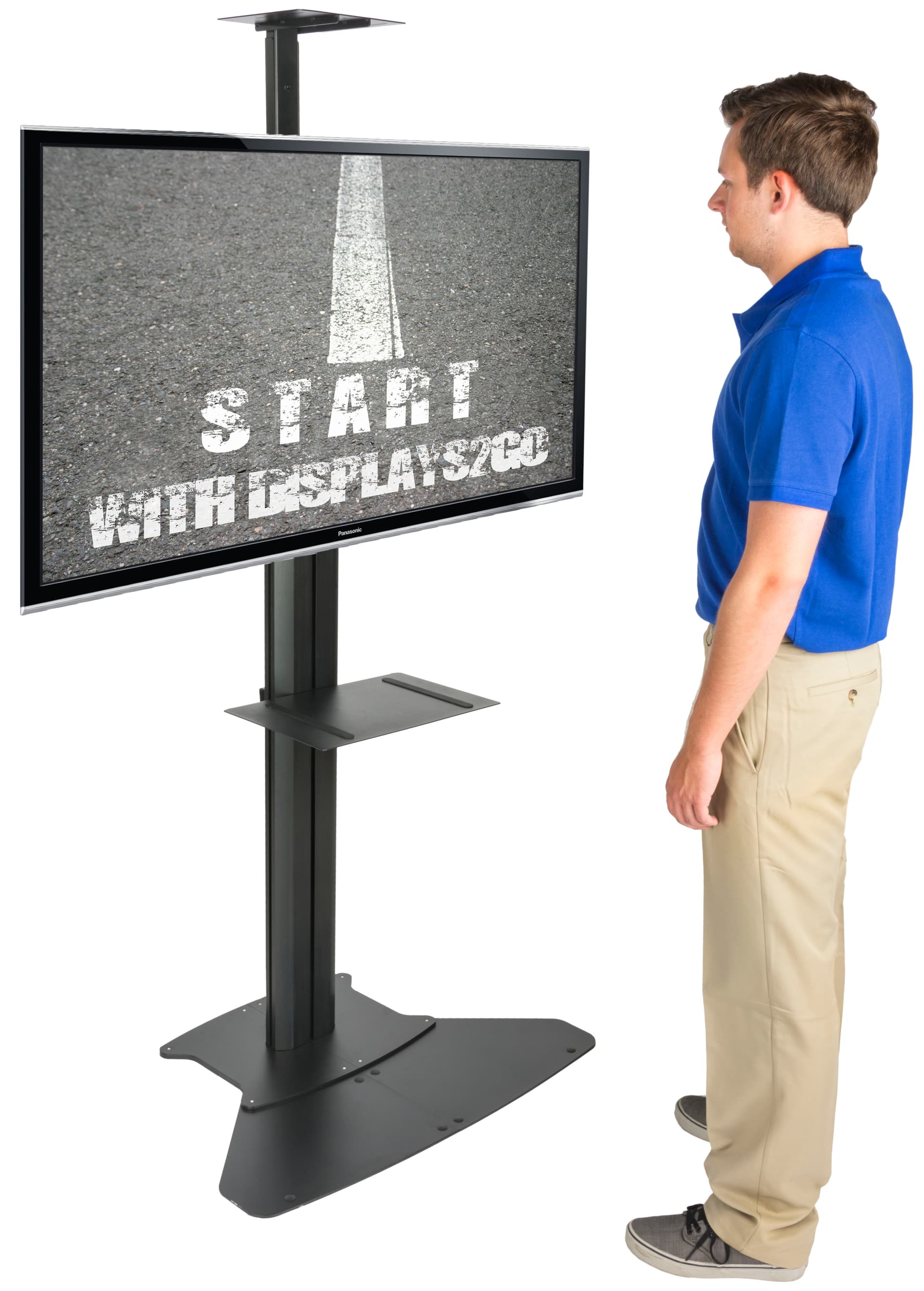Heavy Duty Floor Standing TV Stand With Power Supply