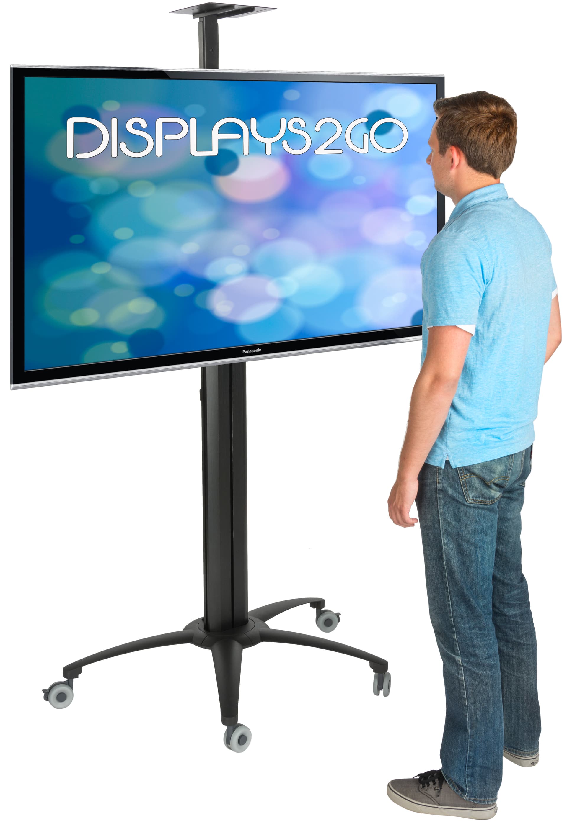 Floor Standing TV Stand With Power Strip for Flat Panels