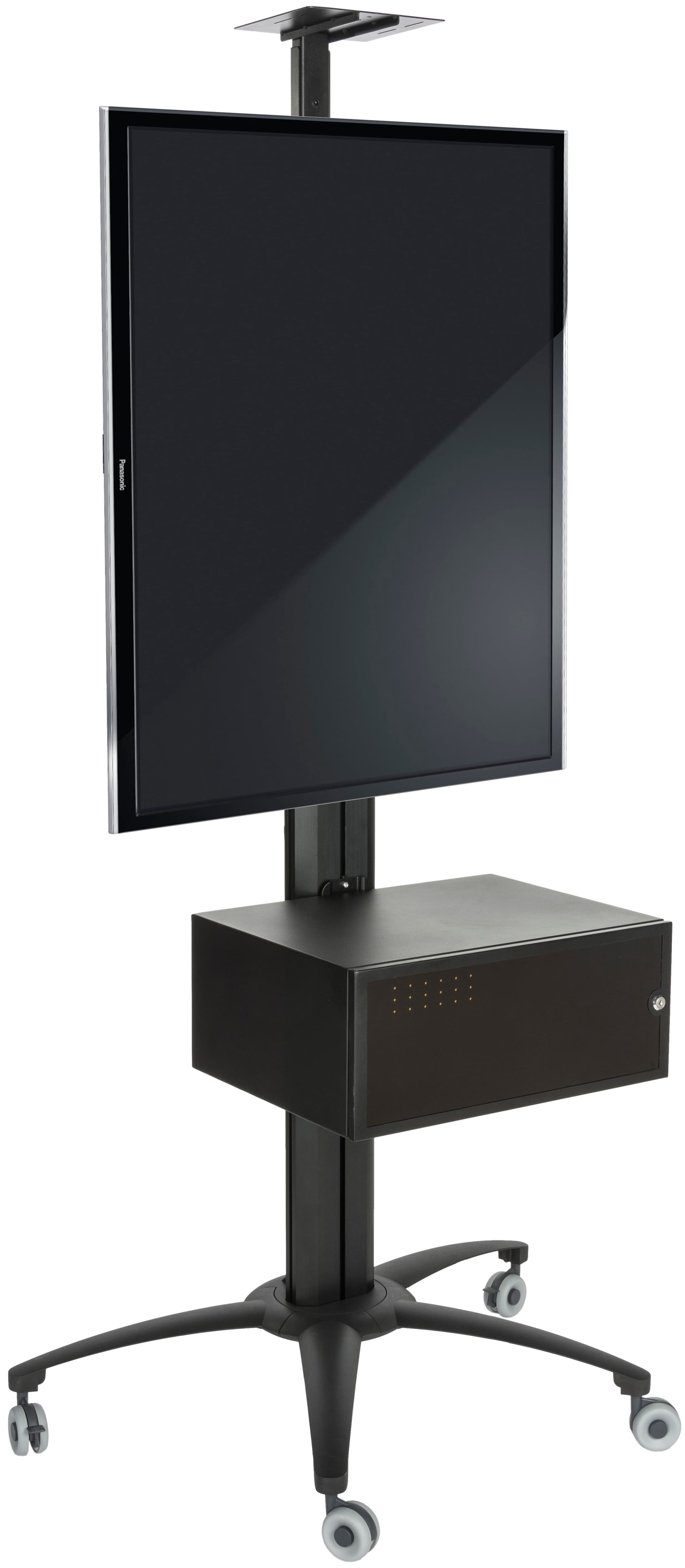 Rolling TV Stand With Integrated Power Strip, Rotating Bracket
