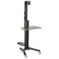 Rolling Workstation, 10 - 24" Screens, Power Strip, Keyboard & CPU Holder – Black