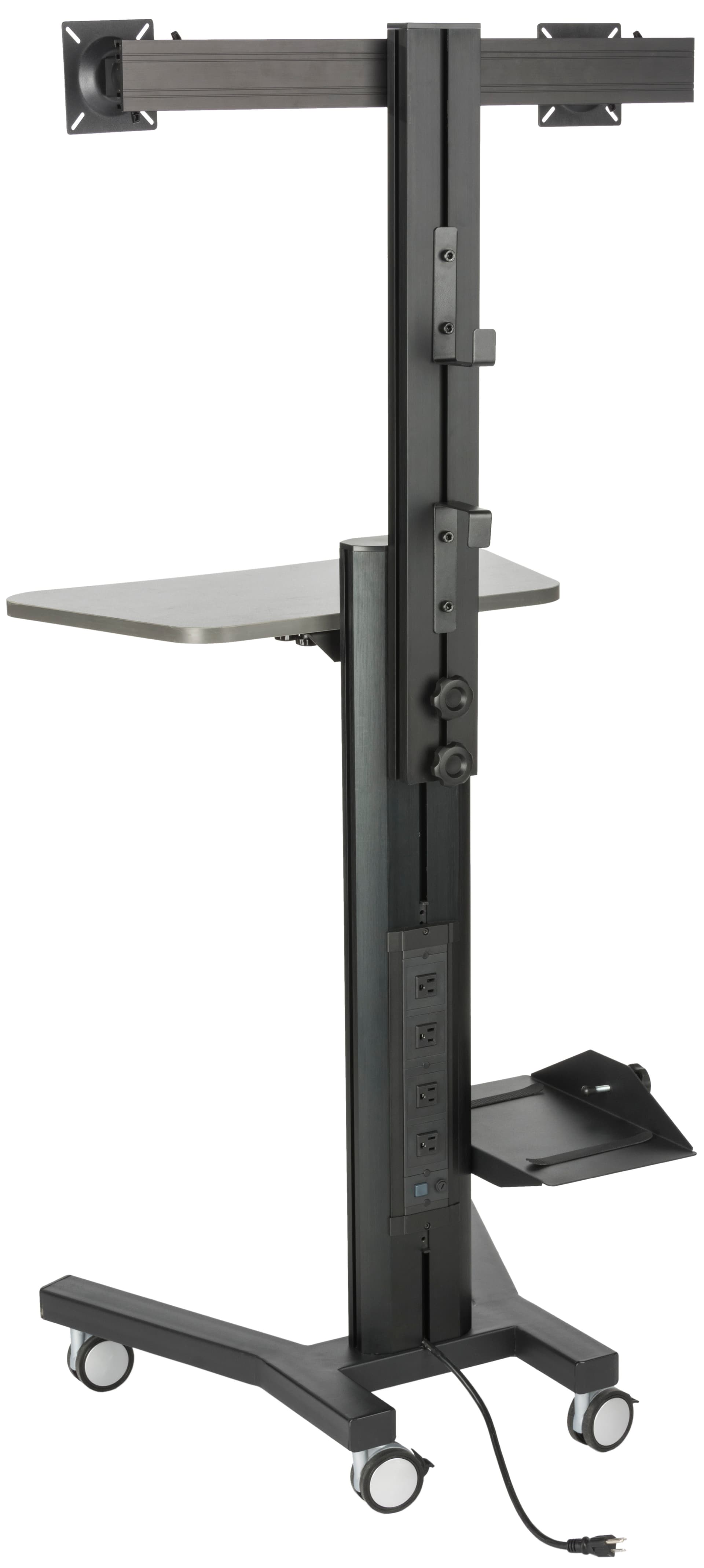 Ergonomic Dual Monitor Sit Stand Cart
