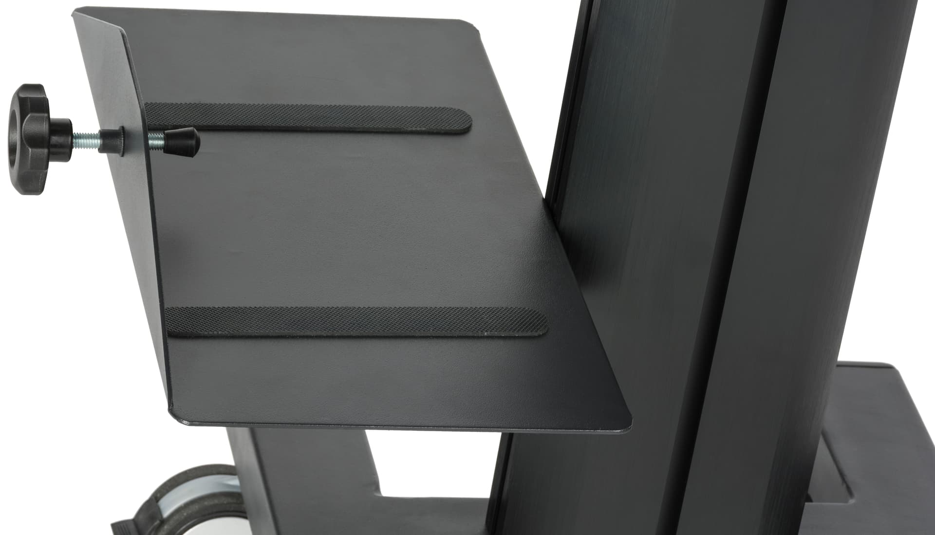 Dual Monitor Sit Stand Cart With CPU Shelf