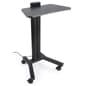 Height Adjustable Laptop Stand, Wheeled, Integrated Power Outlets- Black