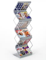 Portable Magazine Display with Gray Finish