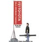 13-foot Outdoor Banner Flag Stand with Fillable Base - Silver