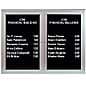 48 x 36 Enclosed Letter Board with 3/4" Letter Set, 2 Doors, Wall Mount - Silver