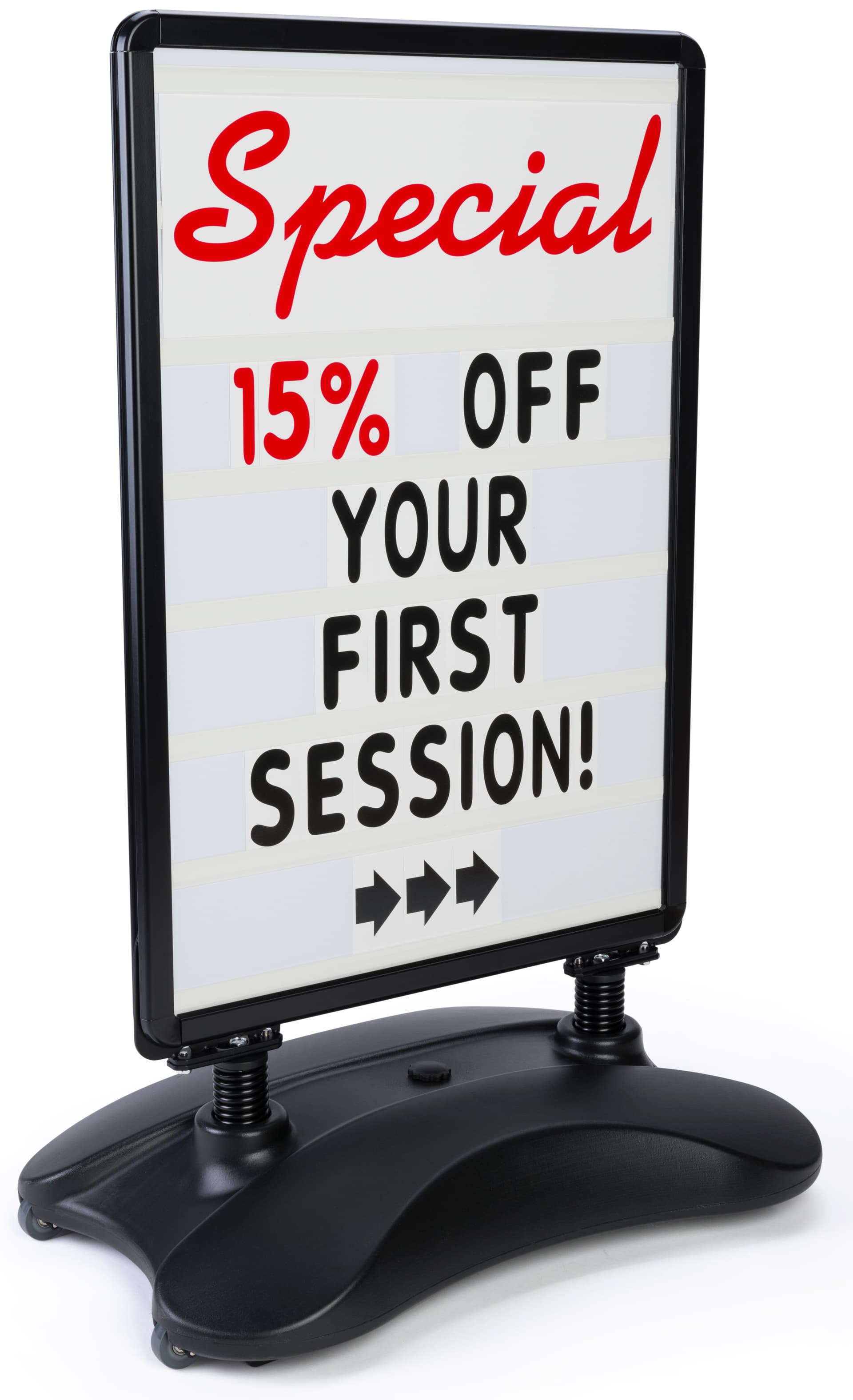 Portable Changeable Letter Board with Black Symbols