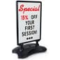 24" x 36" Weighted Sidewalk Sign, Letter Board, Fillable Base - Black