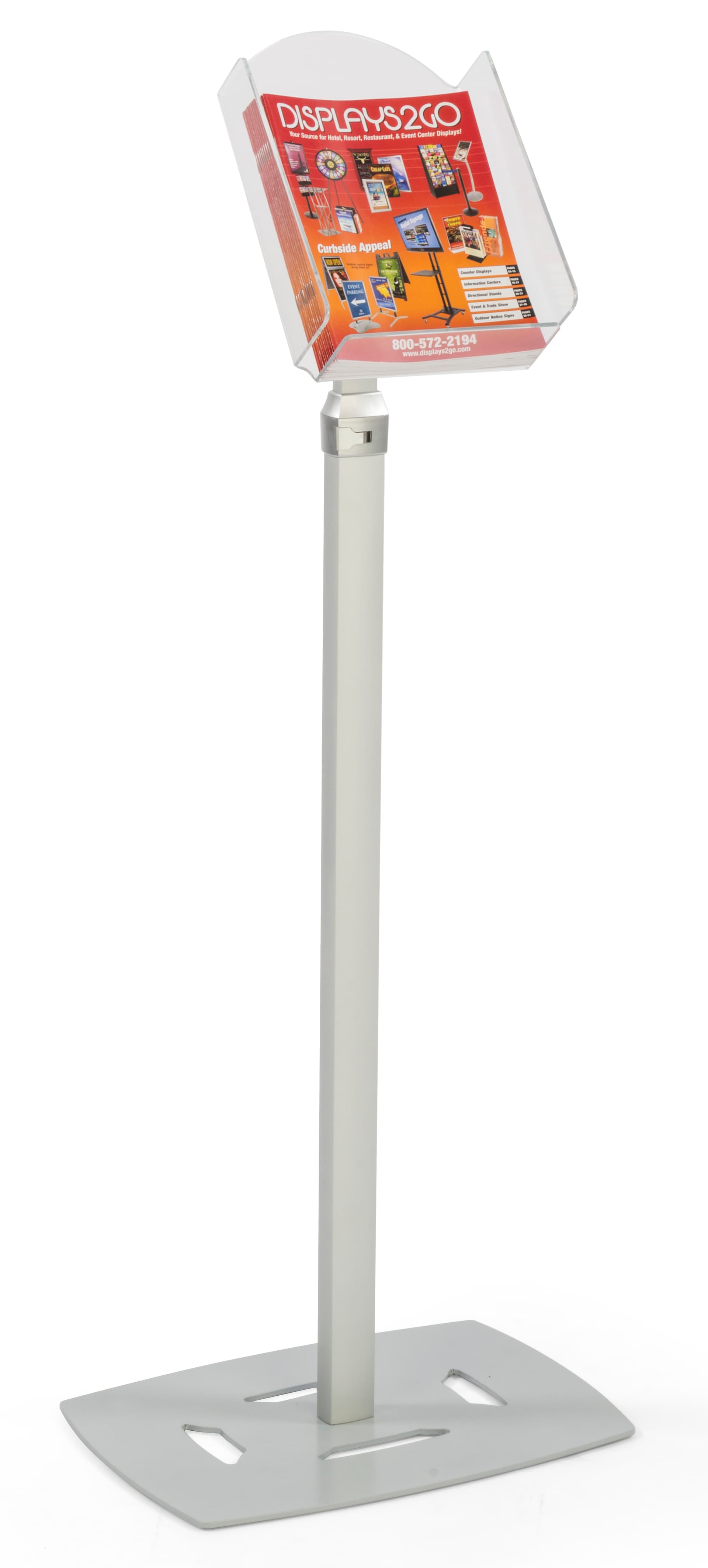 Silver Magazine Holder Rack with Weighted Base
