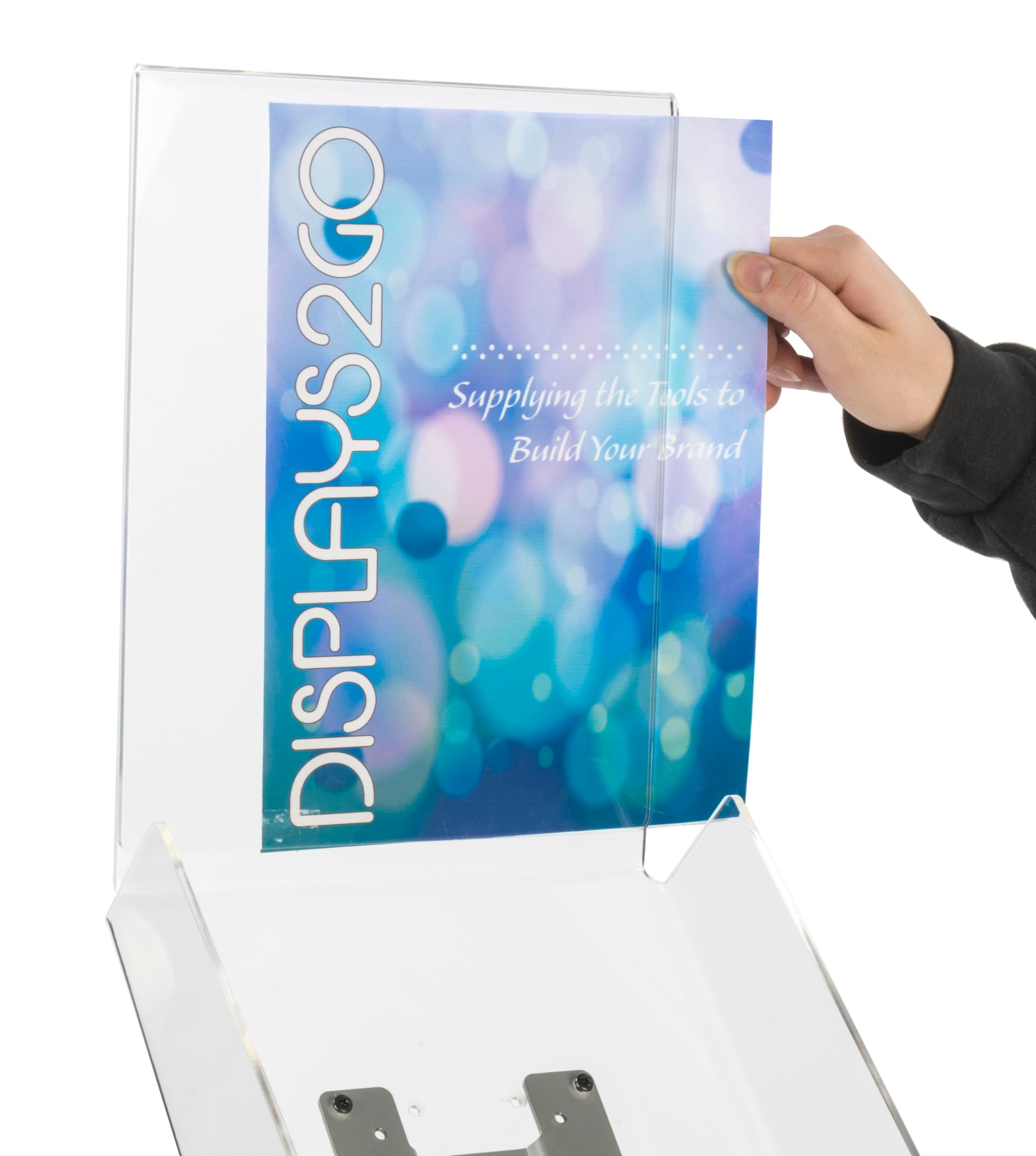 Side Loading Silver Magazine Tray Stand 