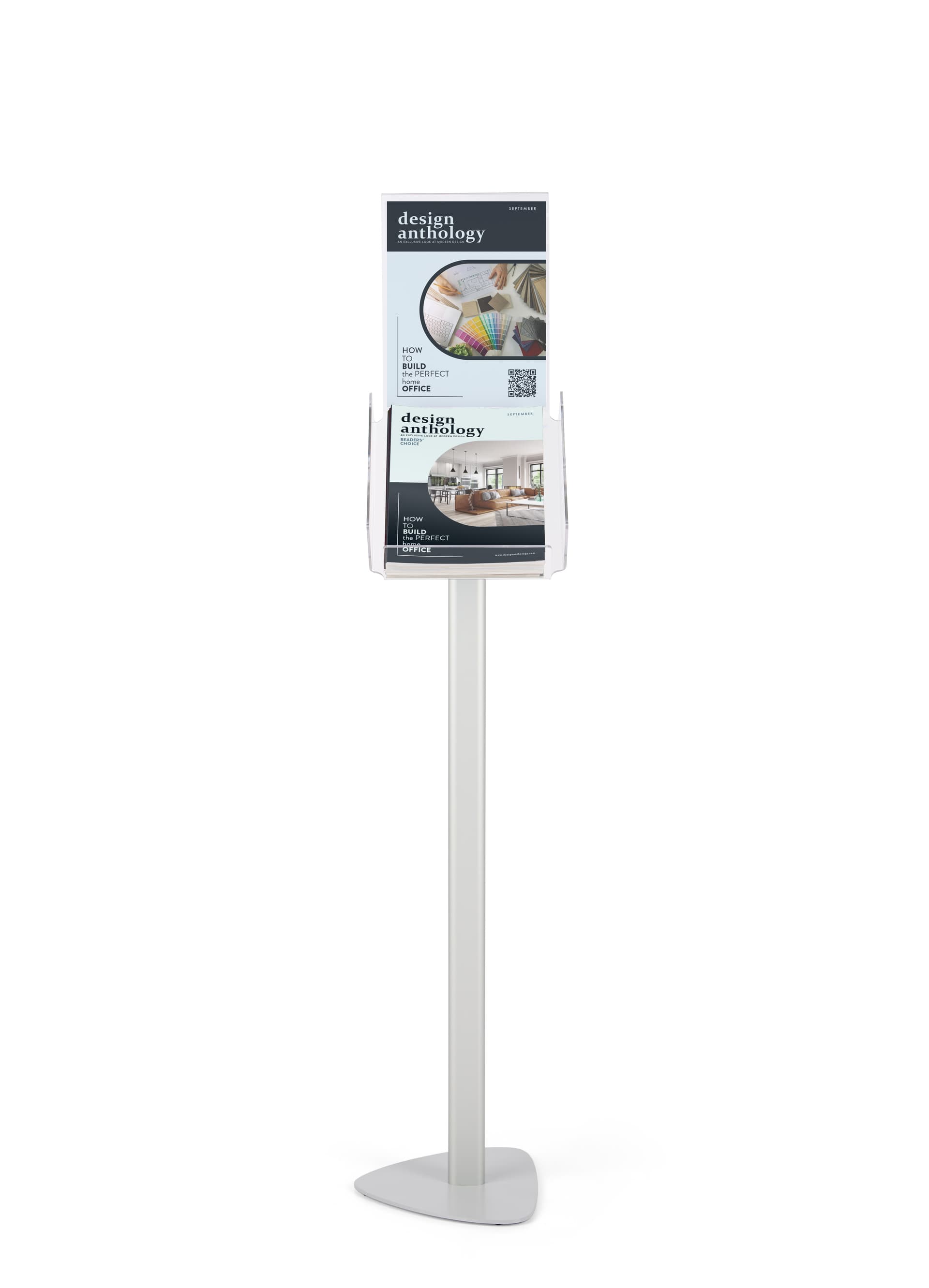 Lobby magazine and sign stand with modern design
