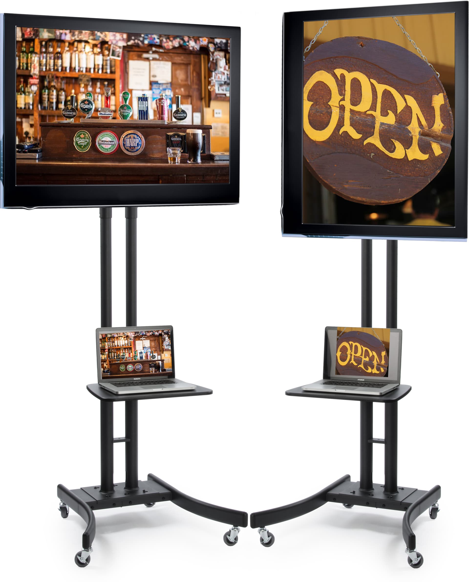 Black Portable TV Rack Includes Travel Case