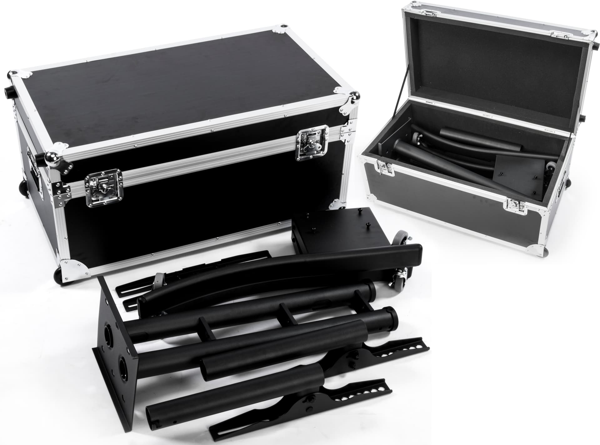 Black Portable TV Rack Includes Travel Case