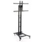 TV Stand with Wheels, Fits Monitors 37” to 65”, Height-Adjustable – Black