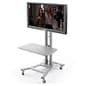 TV Stand with 28” Shelf, Fits Monitors 37” to 70”, Wheels – Silver