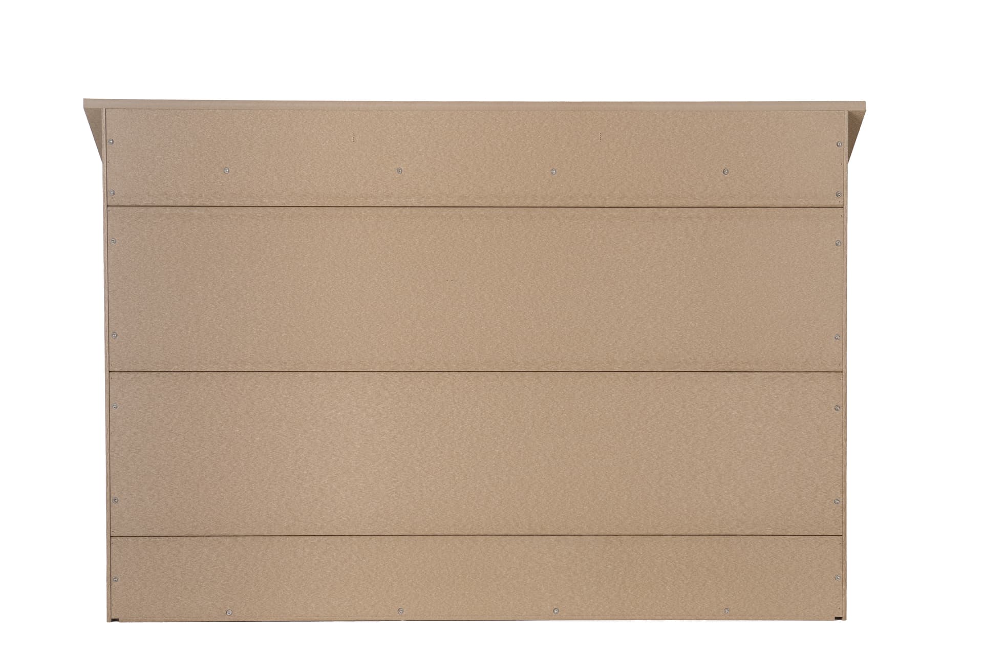 Outdoor bulletin board with posts showing the back of the unit