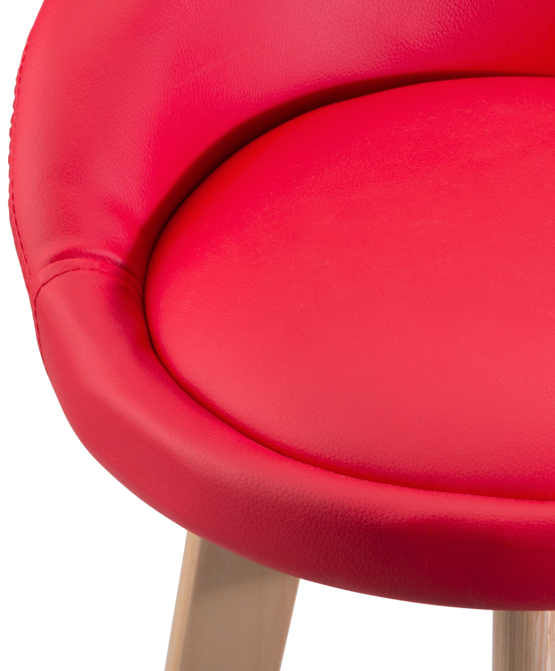 Modern Red Barstool with Padded Seat
