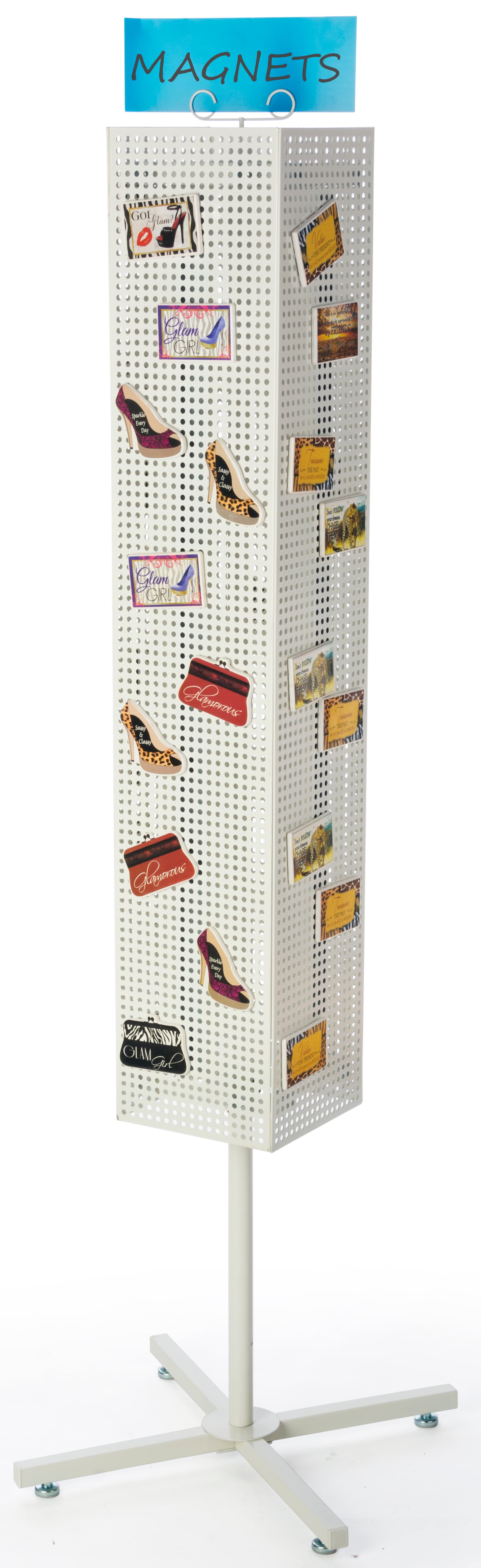 White Pegboard Display Rack- Magnetic