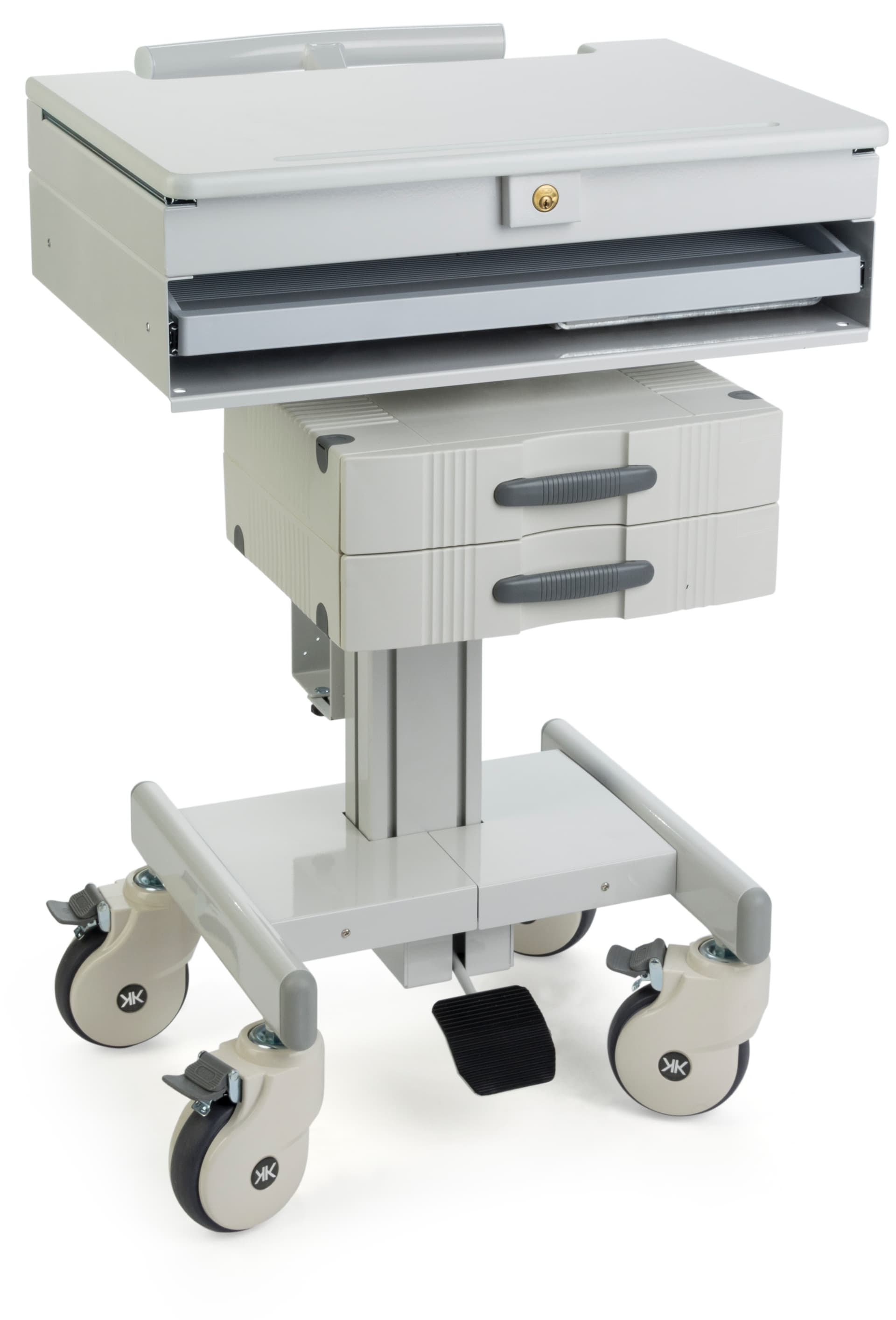 Height Adjustable Medical Cart, 3 Drawers