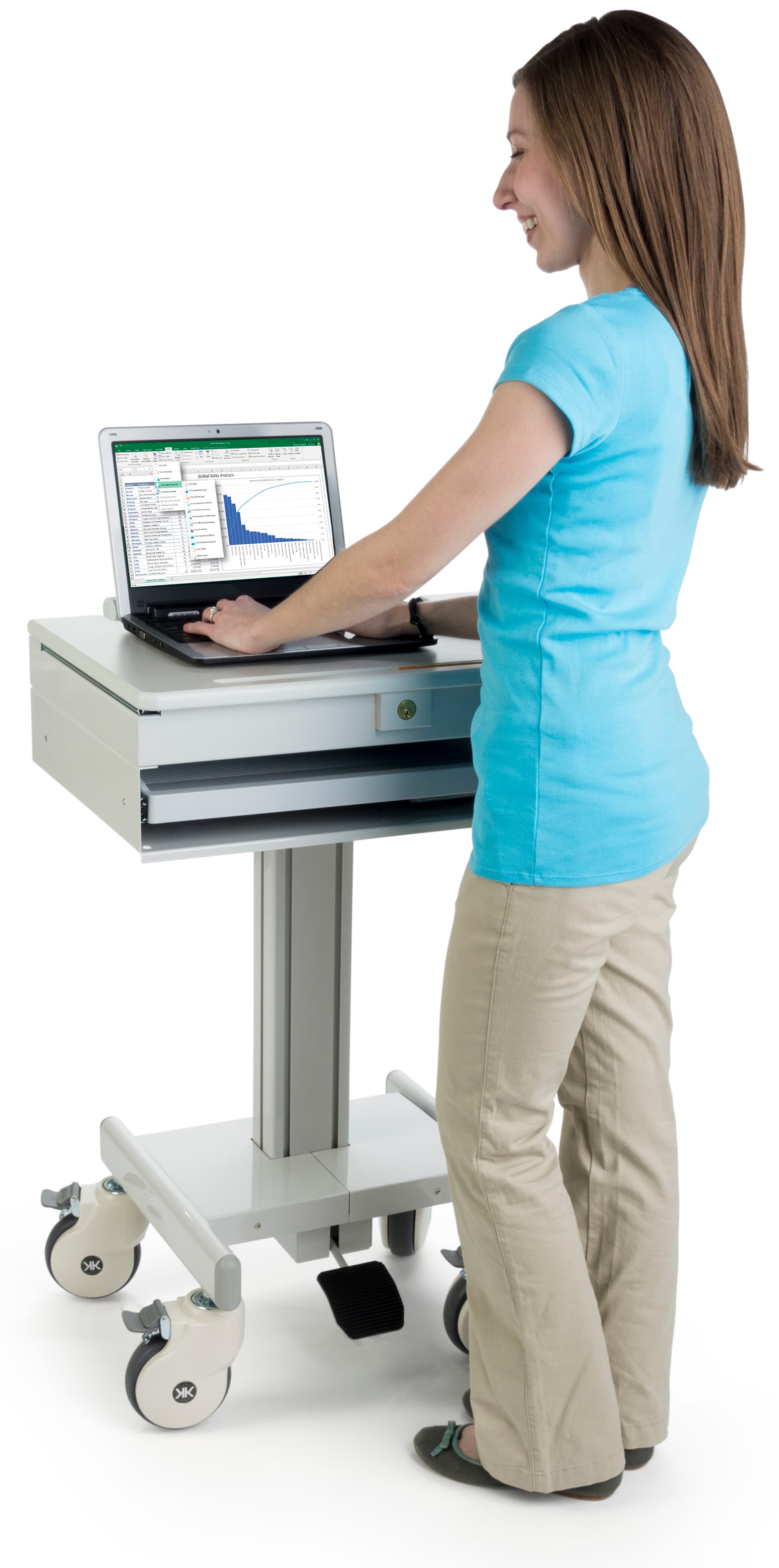 Height Adjustable Medical Cart for Doctor's Offices