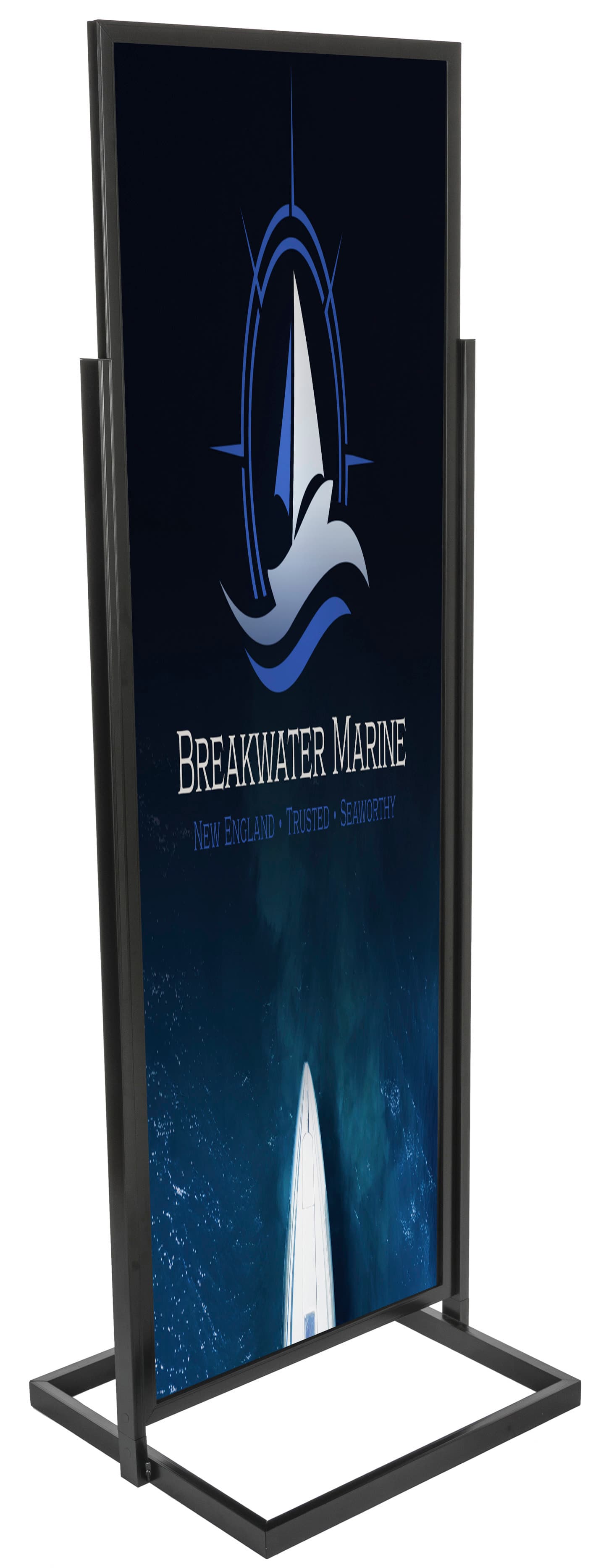 Floor Standing Black 22" x 69" Poster Stand