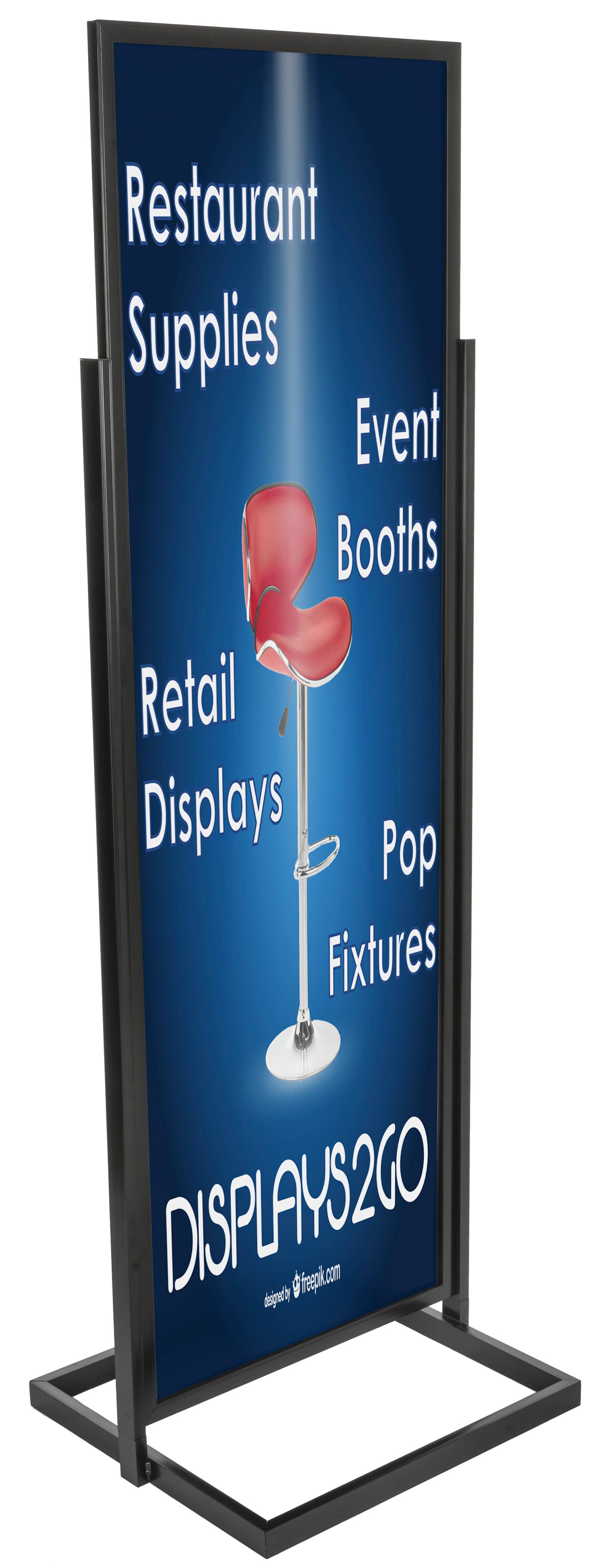 Top Loading Black 22" x 69" Poster Stand