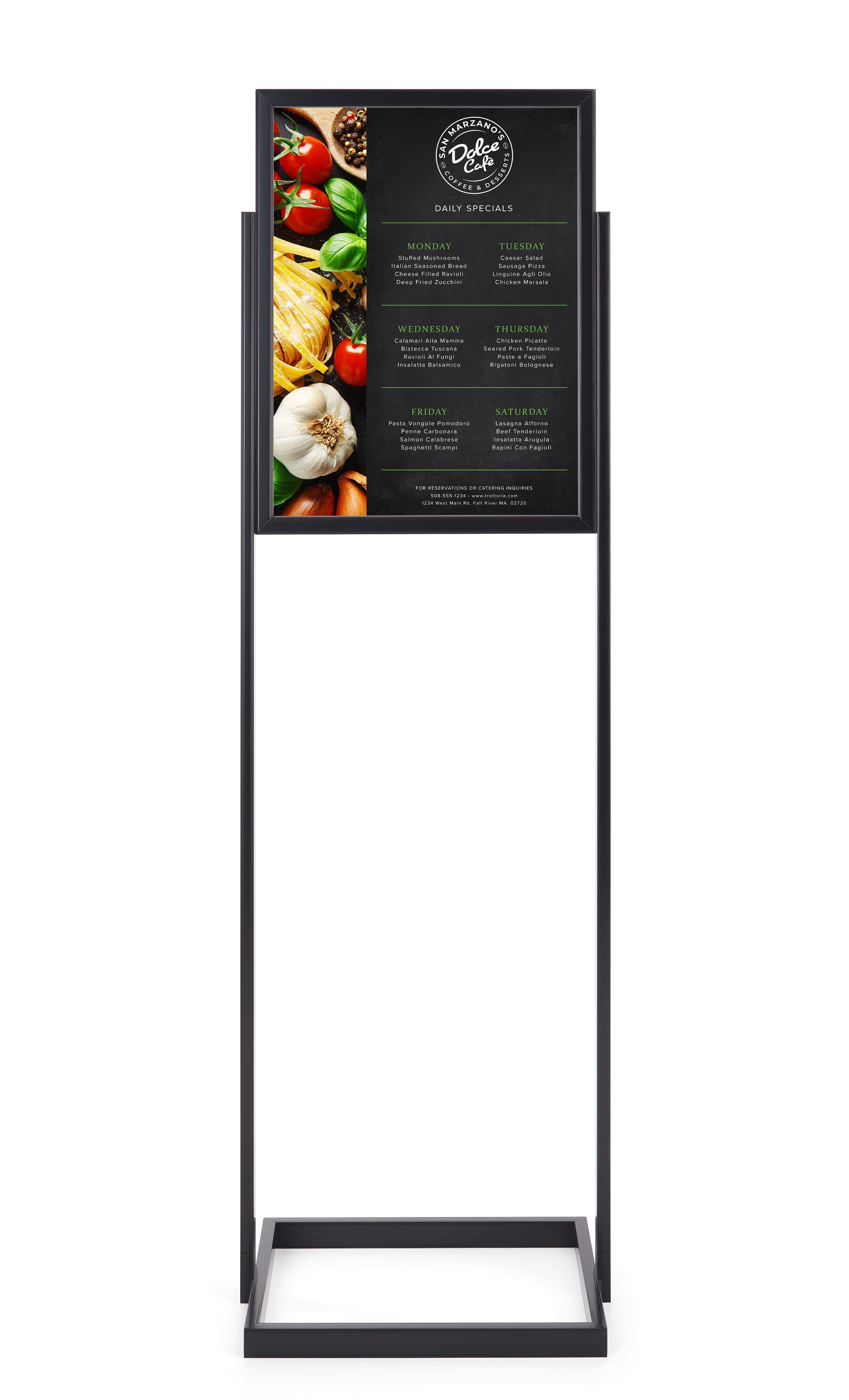 Poster display stand with stable base