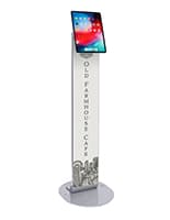 Magnetic tablet kiosk stand with steel base