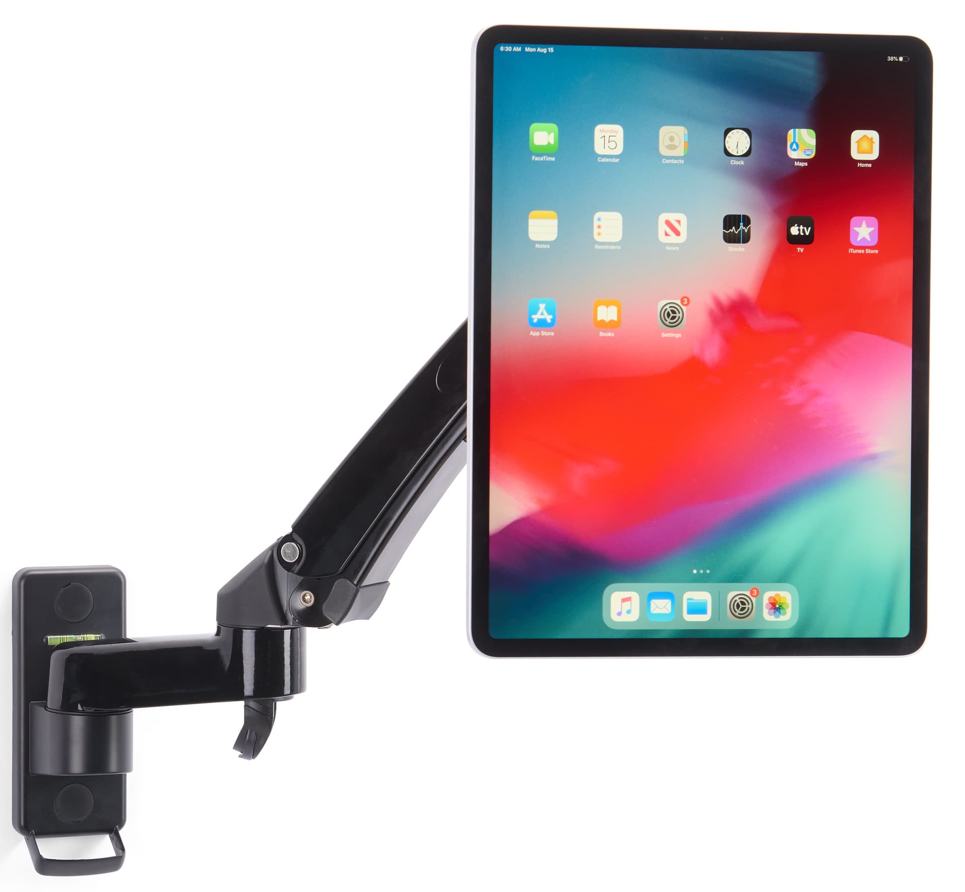 Articulating arm tablet mount with wall placement 