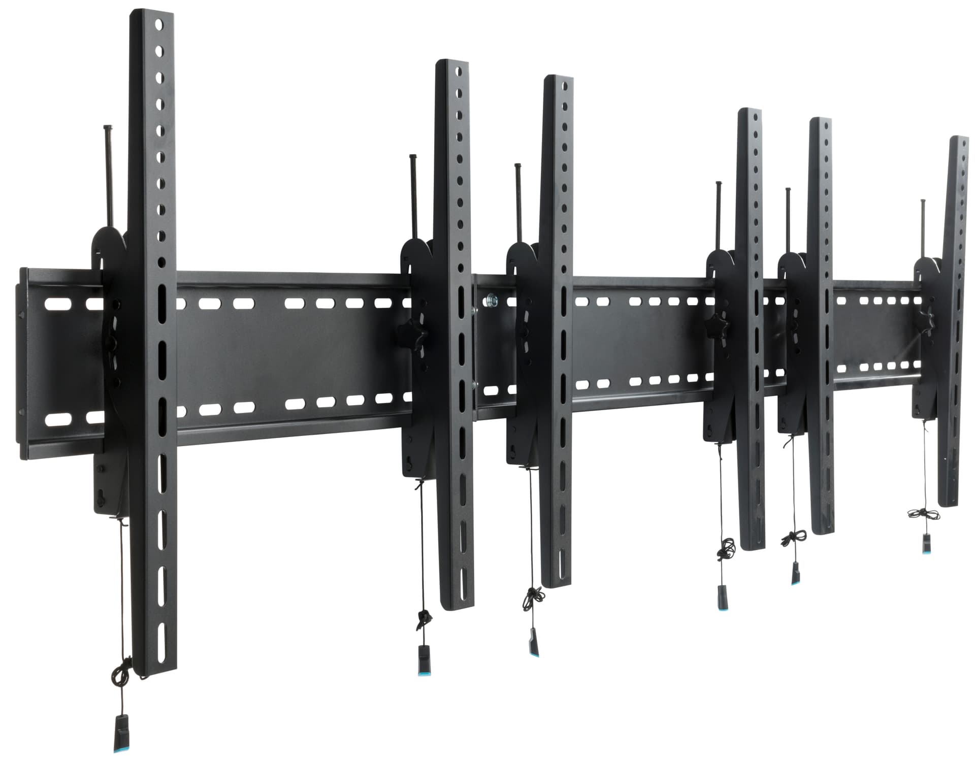 Black 3-Monitor Wall Portrait TV Mount