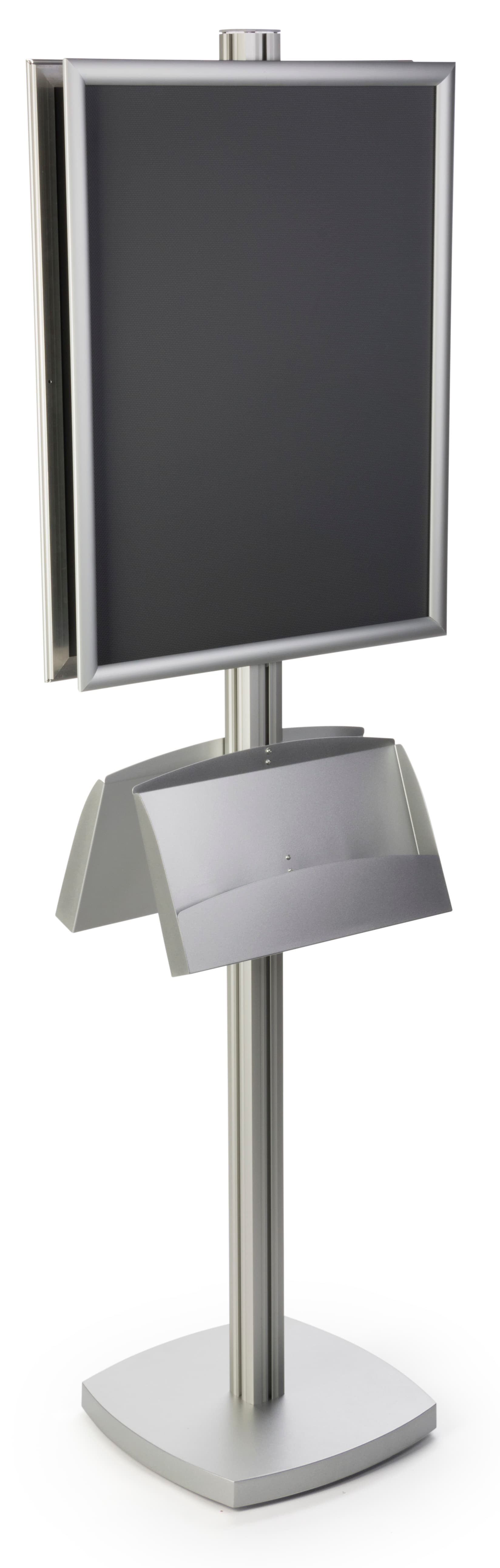 22x28 Dual Frame Stand with Literature Pocket | Square Base | Displays2Go