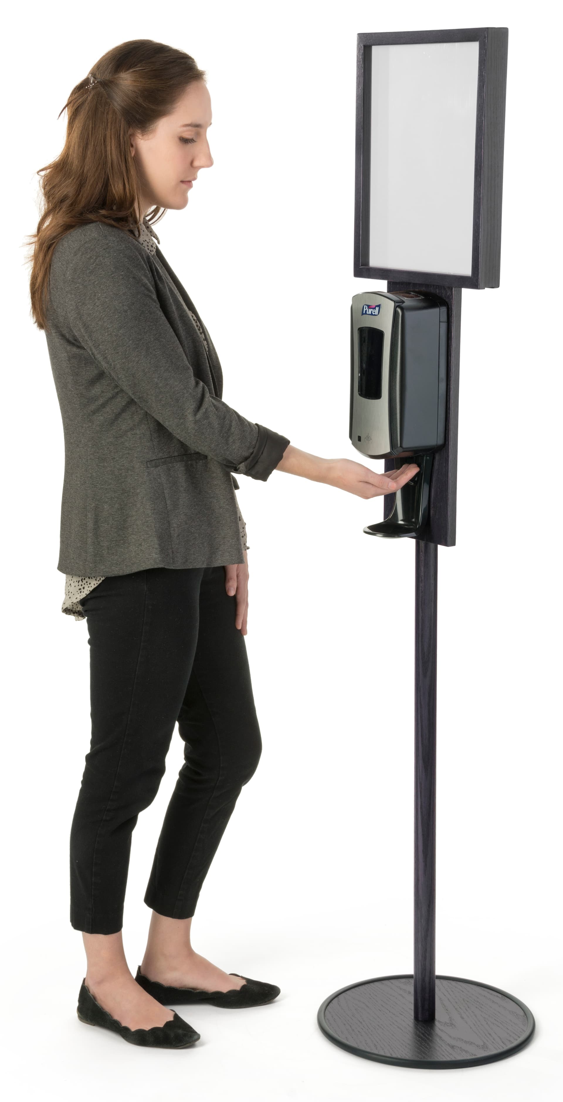Black Hand Sanitizer Stand is Touch-Free