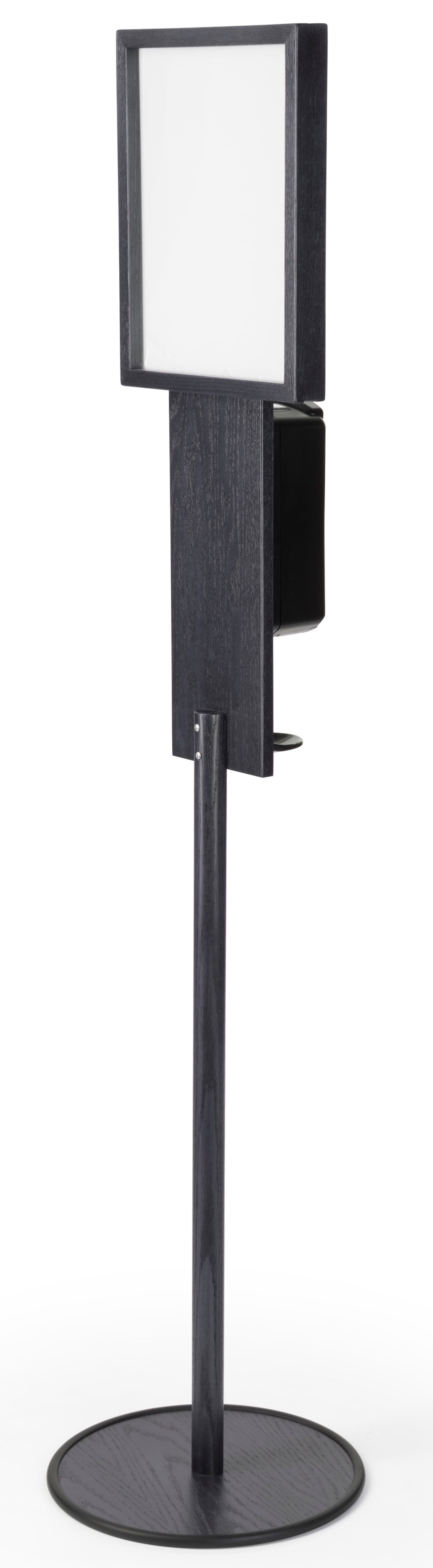 Black Hand Sanitizer Stand with Double-Sided Sign Holder