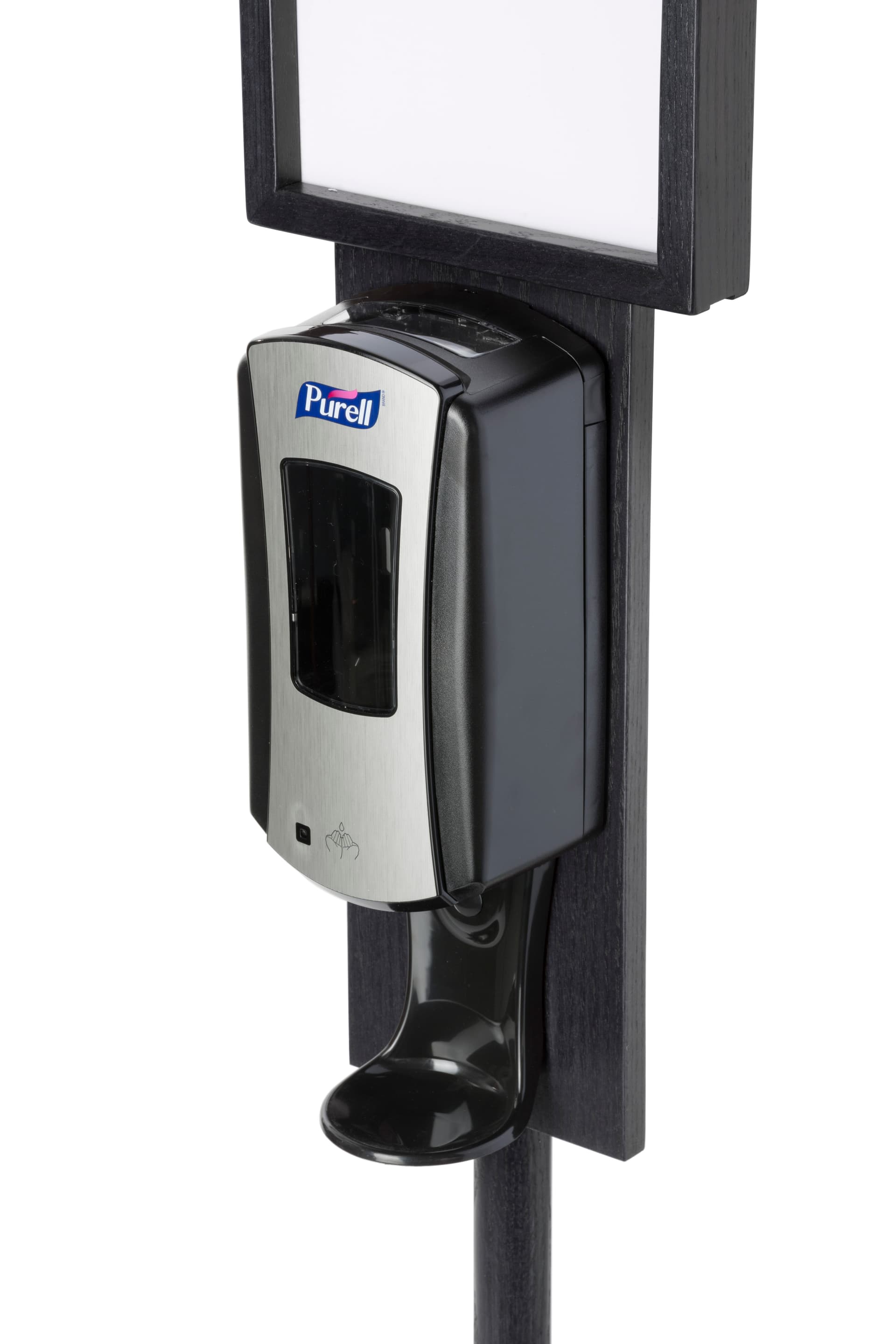 Black Floor Standing Purell Dispenser with Touch-Free Design