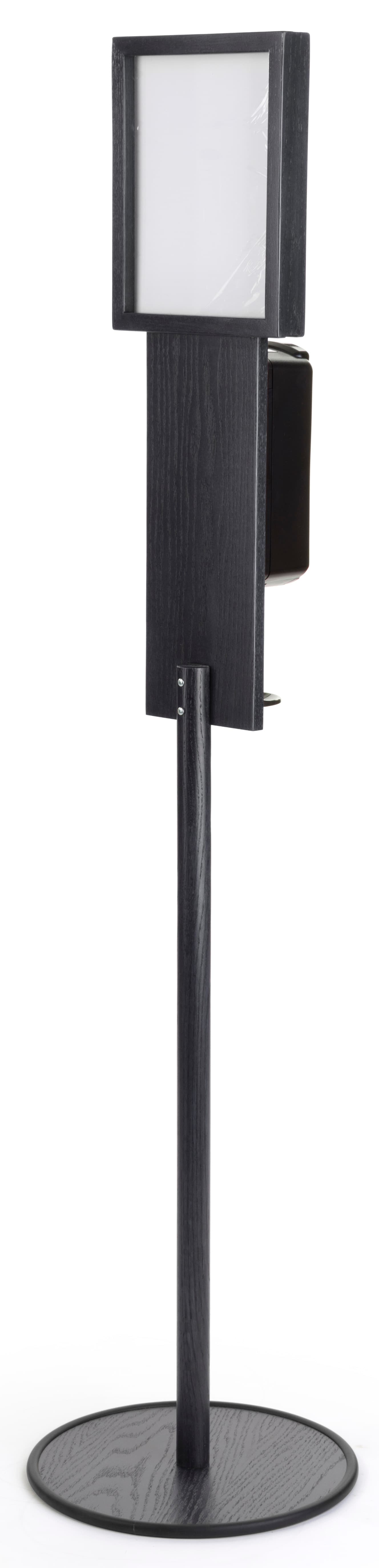 Black Floor Standing Purell Dispenser is Refillable
