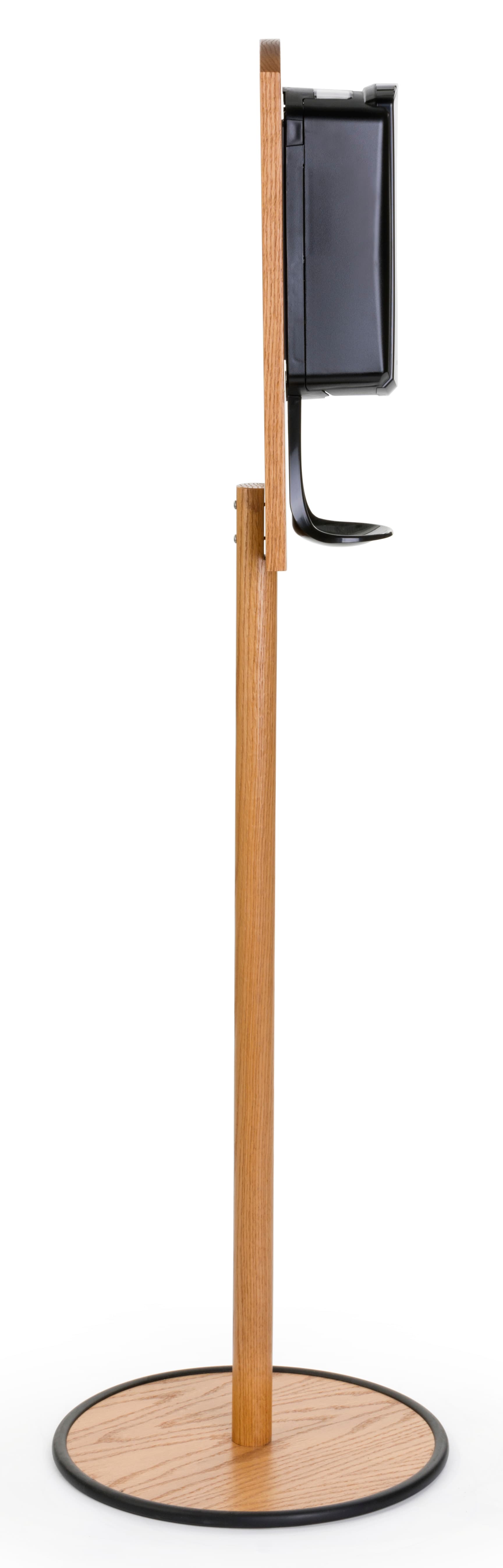 Oak Purell Floor Stand with Sturdy Construction