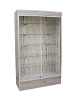 Barnwood display case with tempered glass