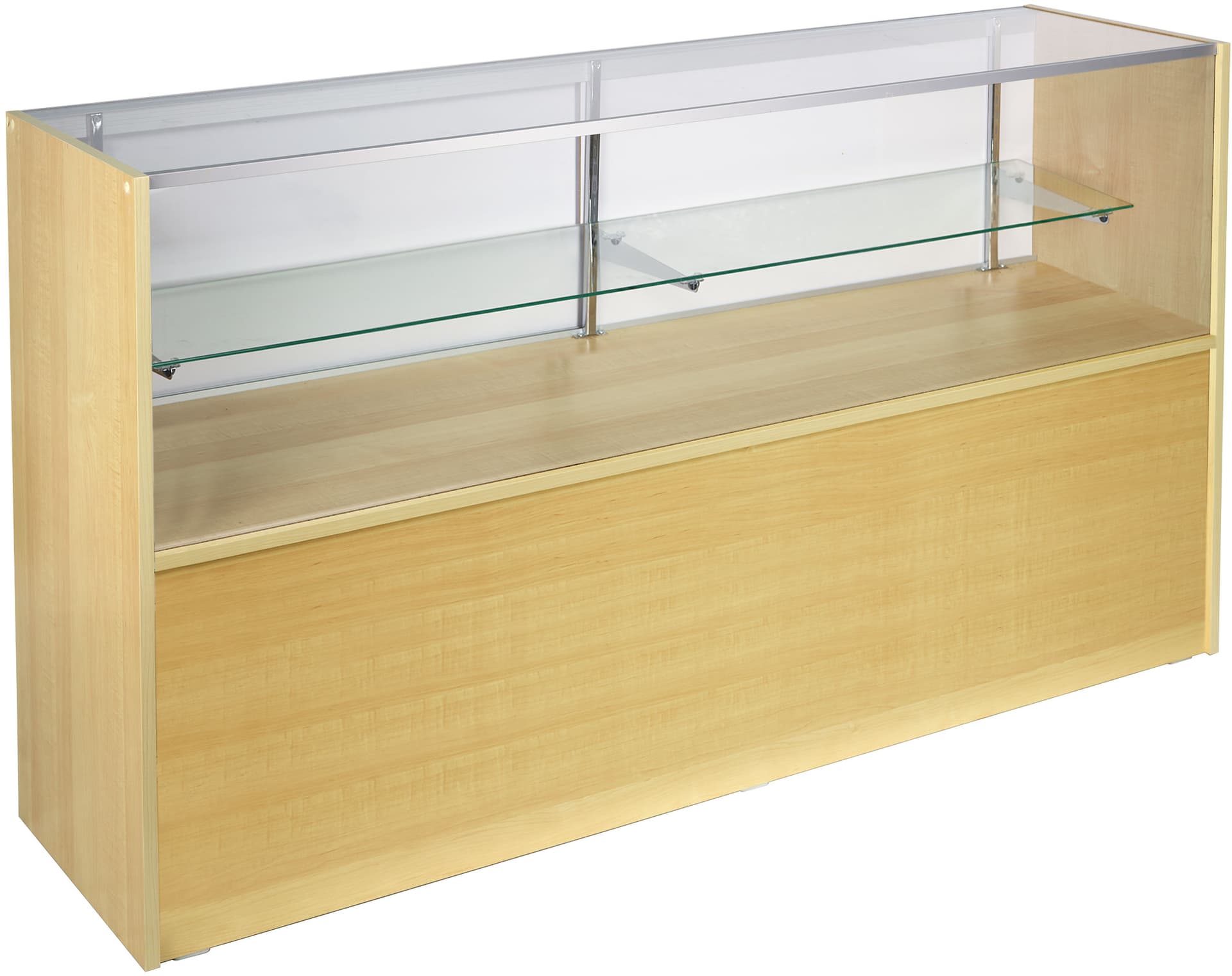 Glass Display Case With Maple Melamine Finish