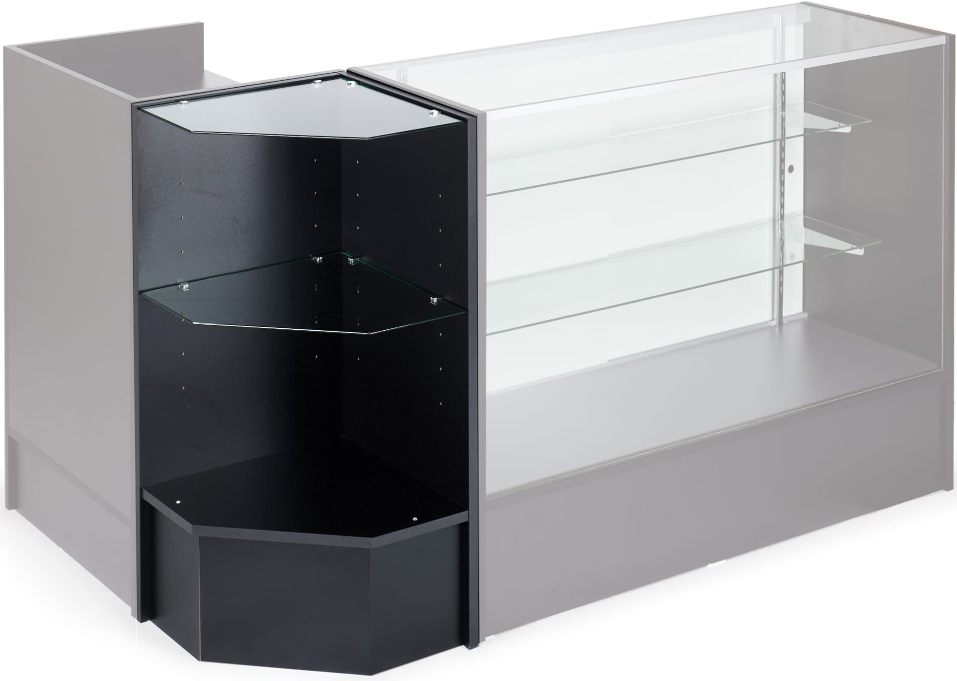 Corner Display Unit: Black Melamine